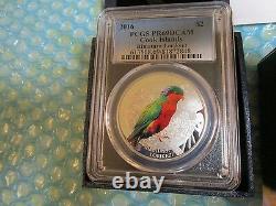 2016 $2 PCGS PR69DCAM Cook Islands Birding Rimatara Lorikeet 1/2 OZ Silver Coin