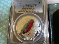 2016 $2 PCGS PR69DCAM Cook Islands Birding Rimatara Lorikeet 1/2 OZ Silver Coin