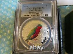 2016 $2 PCGS PR69DCAM Cook Islands Birding Rimatara Lorikeet 1/2 OZ Silver Coin