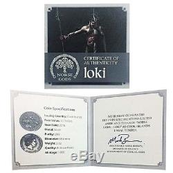 2016 2 oz Cook Islands Silver Norse Gods Loki Ultra High Relief NGC MS 69 Antiqu