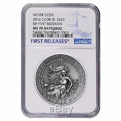 2016 2 oz Cook Islands Silver Norse Gods Sif Ultra High Relief NGC MS 70 FR