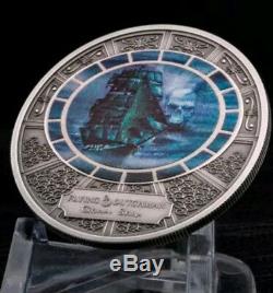 2016 $5 Cook Island FLYING DUTCHMAN Ghost Ship Silver Coin