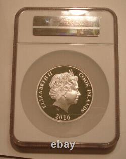 2016 5 oz SILVER $25 Cook Islands TRANS SIBERIAN RAILWAY NGC PF 69 UC Pearl Inla