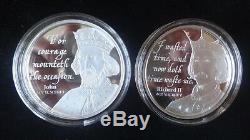 2016 8 X Silver Proof Cook Islands Coin Box Set + Coa William Shakespeare Kings