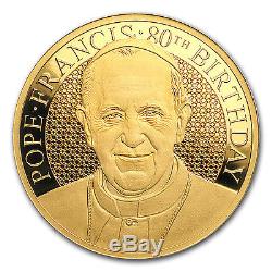 2016 Cook Islands 1/10 oz Gold Pope Francis 80th Birthday Proof SKU #104544