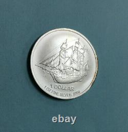 2016 Cook Islands $1 Dollar Elizabeth II Silver Coin Bounty Ship Very Rare