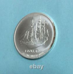 2016 Cook Islands $1 Dollar Elizabeth II Silver Coin Bounty Ship Very Rare