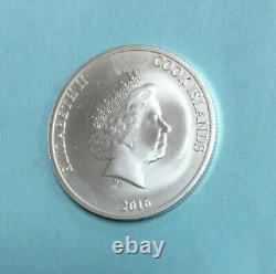 2016 Cook Islands $1 Dollar Elizabeth II Silver Coin Bounty Ship Very Rare