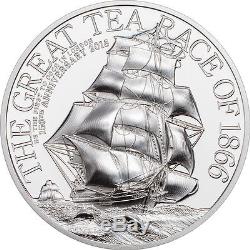 2016 Cook Islands $10 The Great Tea Race of 1866 2oz Piedfort proof Silver Coin