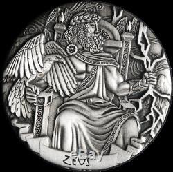 2016 Cook Islands 2 Ounce Antiqued Silver Gods of Olympus Part I -4 Coin Set OGP