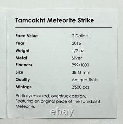 2016 Cook Islands $2 Tamdakht Meteorite First Strike PCGS MS69 with COA AND BOX