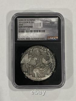 2016 Cook Islands $2 Zeus 2 oz. 999 Silver NGC Gem Antiqued Gods and Goddesses