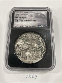 2016 Cook Islands $2 Zeus 2 oz. 999 Silver NGC Gem Antiqued Gods and Goddesses