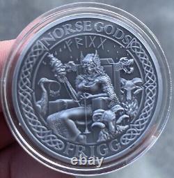 2016 Cook Islands 2 oz. 999 Antiqued Silver Norse Gods FRIGG, Low Mintage