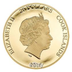 2016 Cook Islands $20 1/10 Oz. 9999 Fine Proof Gold Brexit Coin PRESALE SKU41689