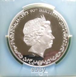 2016 Cook Islands 3 Ounce. 999 Silver Qe II 90th Birthday Pcgspf70dcam Bx2 #s691