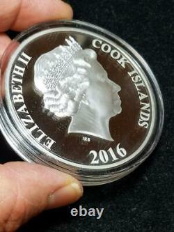 2016 Cook Islands 5 oz 999 Silver Year of the Monkey $25 Mother of Pearl