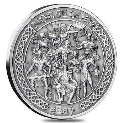 2016 Cook Islands 5 oz Silver The Norse Gods Ultra High Relief Antiqued