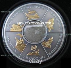 2016 Cook Islands, Includes Material of All 6 Space Shuttles! $5 Silver Antique