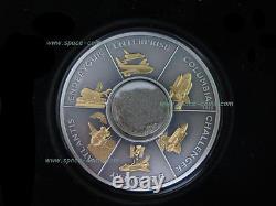2016 Cook Islands, Includes Material of All 6 Space Shuttles! $5 Silver Antique
