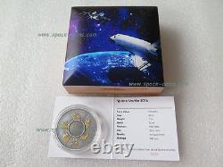 2016 Cook Islands, Includes Material of All 6 Space Shuttles! $5 Silver Antique