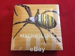2016 Cook Islands Magnificent Life Wasp Spider silver coin case and COA
