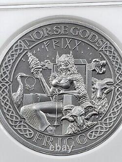 2016 Cook Islands Norse Gods Frigg 2 Oz Antiqued Silver Coin Ngc Ms 70