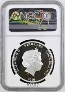 2016 Cook Islands S$5 Dollars Great Tea Race of 1866 Silver 150th Ann NGC PF69UC