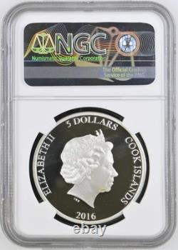 2016 Cook Islands S$5 Dollars Great Tea Race of 1866 Silver 150th Ann NGC PF69UC