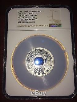 2016 Cook Islands Silver $10 The Hope Diamond UHR PF69 UC NGC Coin POP=1