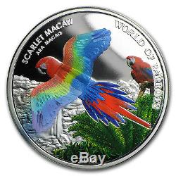 2016 Cook Islands Silver 3D World of Parrots (Scarlet Macaw) SKU #102760