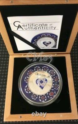 2016 MURRINE MILLEFIORI GLASS ART Venetian Murano Silver Coin 5$ Cook Islands