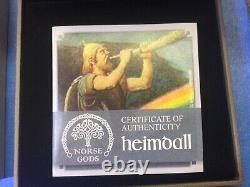 2016 Norse Gods Heimdall 2oz Silver Antique Finish Cook Islands