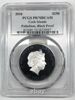 2016 Ronald Reagan Black Proof 1 oz Palladium Cook Islands $250 PCGS PR-70 DCAM