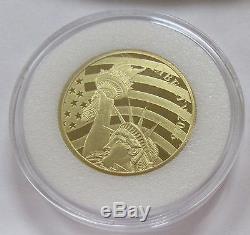 2016 Statue of Liberty 1/2 oz. 24 Pure Gold Coin $25 Cook Islands with CoA