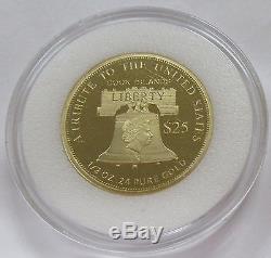 2016 Statue of Liberty 1/2 oz. 24 Pure Gold Coin $25 Cook Islands with CoA