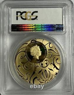 2017 1 Oz Silver Gilded $5 Cook Islands Scarab Desert Heat Pcgs Pr70dcam