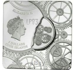 2017 1 Oz TIME CAPSULE Square Shaped Silver Coin 5$ Cook Islands