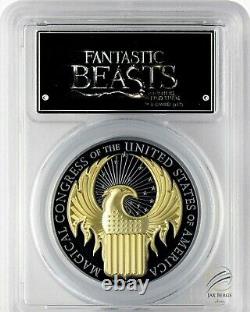 2017-10-Cook-Isles-FANTASTIC BEASTS -1oz-Gilded-Blk-Silver-Prf-PCGS-PR69DCAM-FS