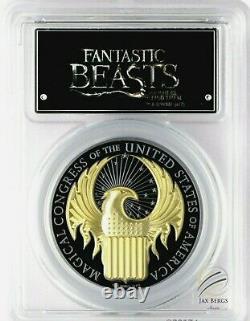 2017-10-Cook-Isles-FANTASTIC BEASTS -1oz-Gilded-Blk-Silver-Prf-PCGS-PR69DCAM-FS