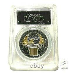 2017-10-Cook-Isles-FANTASTIC BEASTS -1oz-Gilded-Blk-Silver-Prf-PCGS-PR69DCAM-FS