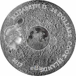 2017 $20 Cook Islands MOON EARTH SATELLITE Meteorites 3oz 999 Silver Coin