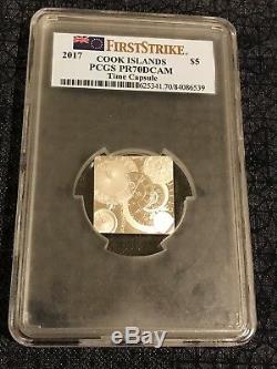 2017 $5 Cook Island Time Capsule. 999 Silver coin, PCGS PR 70