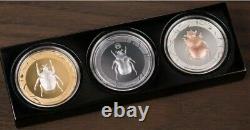 2017 $5 Cook Islands SCARAB SELECTION II PROOF Gilded 3x1 Oz Silver Coins Set