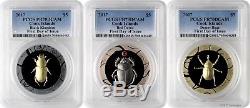 2017 $5 Cook Islands Scarab Selection 1 3-Coin Silver Proof Set PCGS PR70DCAM FD