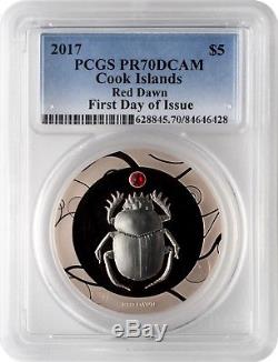 2017 $5 Cook Islands Scarab Selection 1 3-Coin Silver Proof Set PCGS PR70DCAM FD