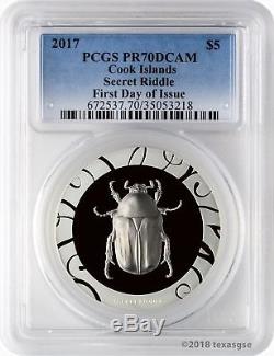 2017 $5 Cook Islands Scarab Selection 3 3-Coin Silver Proof Set PCGS PR70DCAM FD