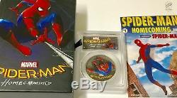 2017 $5 Cook Islands Spider-Man Homecoming 1oz. 999 Silver Coin PCGS PR70DCAM FD