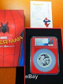 2017 5 Oz Proof Silver Spiderman Ngc Pf70 Mercanti First Day Issue Cook Islands