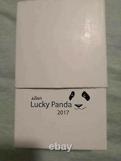 2017 Cook Isl $20 88g HR Antiqued Proof Silver Lucky Panda Shaped Gem Proof OGP